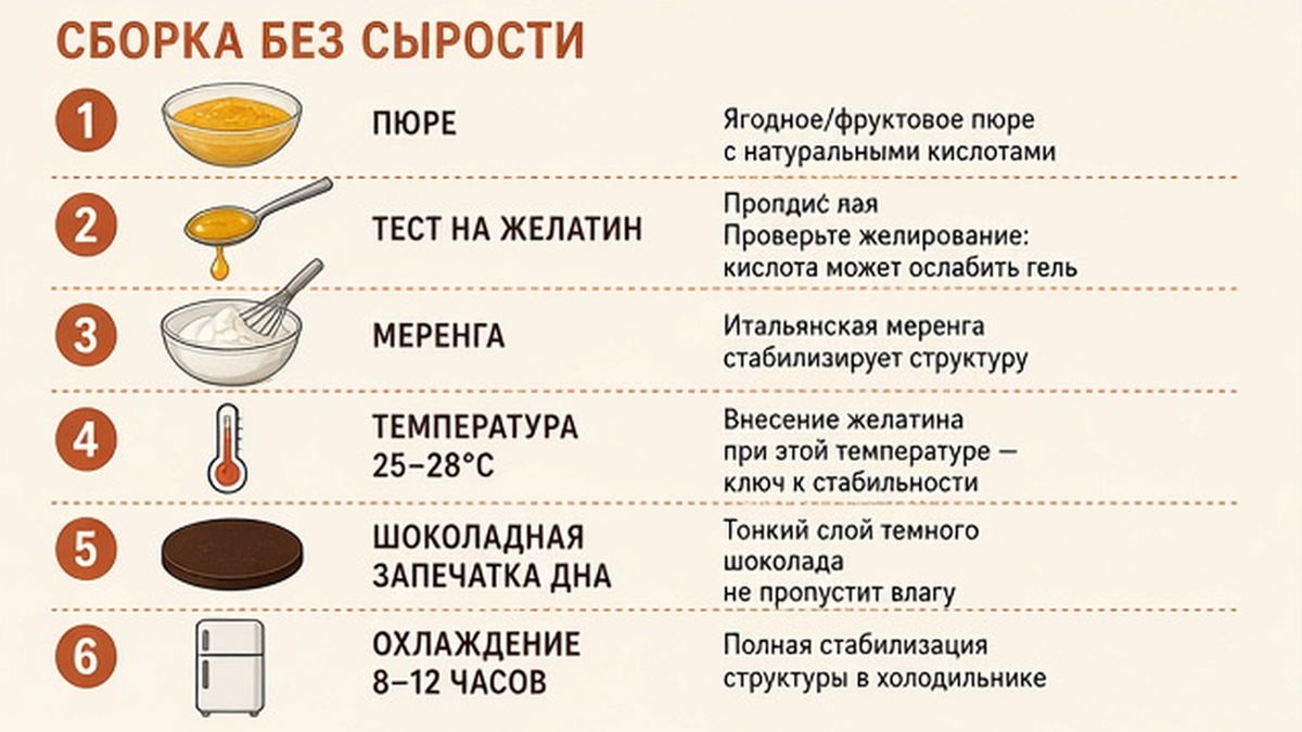 Порядок сборки: шоколад на дне, мусс маракуйя, выдержка в холоде